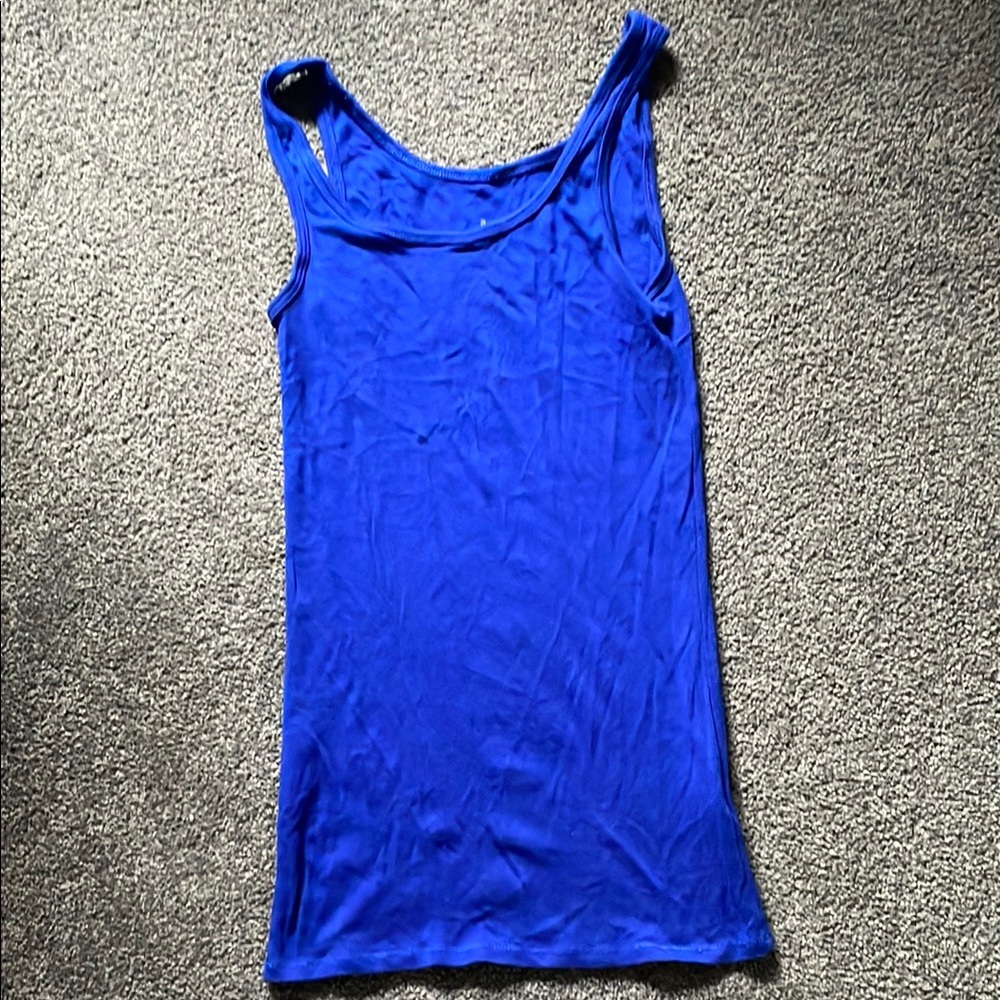 Women's Blue Tank Top Tee a new day XS